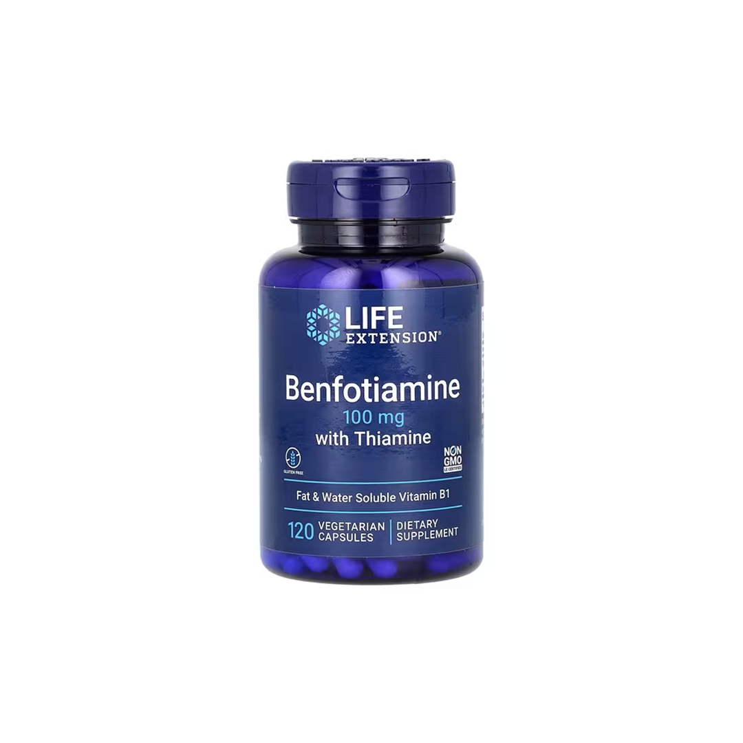 Benfotiamin 100 Mg Mit Thiamin 120 Pflanzliche Kapseln Life Extension
